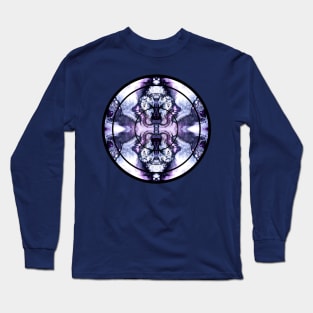 Icy Blue/Purple Paint Pour Circle Long Sleeve T-Shirt